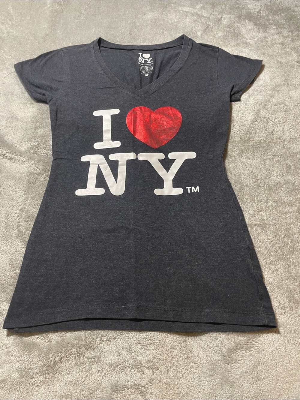 I Love NY New York Black V-Neck Graphic T-Shirt